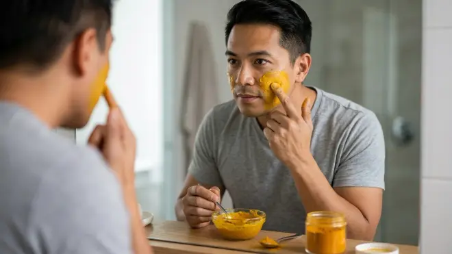 Step 5: Apply Turmeric Anti-Inflammatory Paste to Target Redness