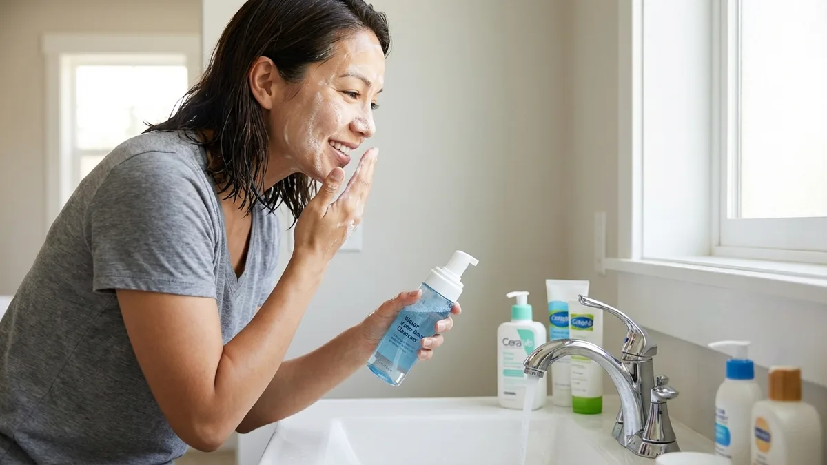 Step 2: Water-Based Cleanser (Second Cleanse)